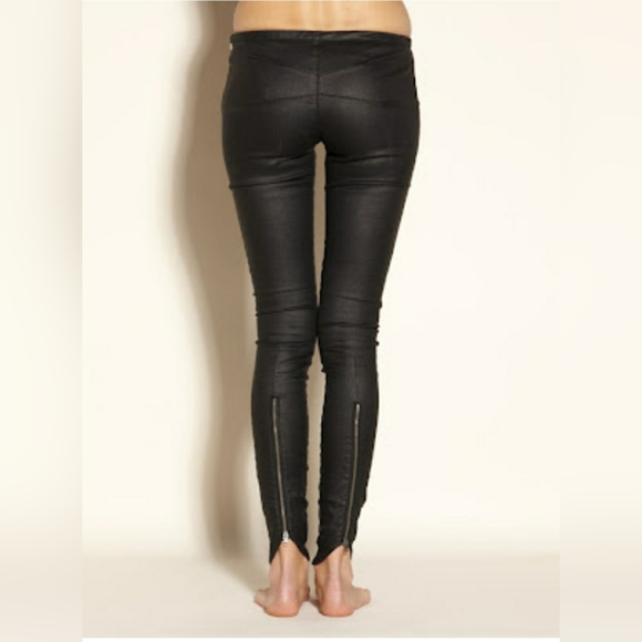 Quiksilver Ankle Zippers Sheath Leggings in Oiled Black size 26 - Picture 1 of 7